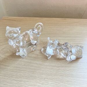 Lenox Vintage Full Lead & Fine Crystal Cat Figurines x2